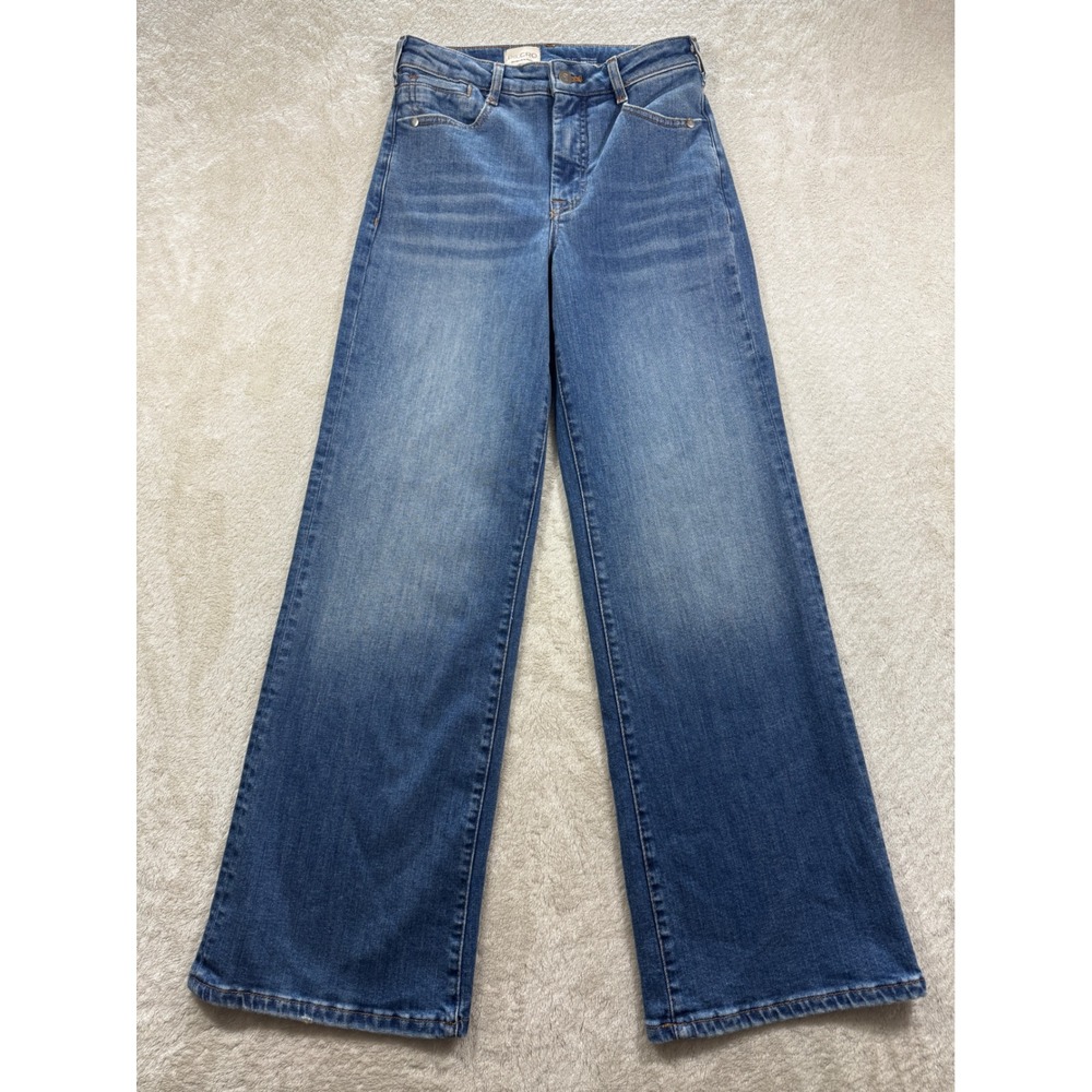 Pilcro Womens Wide Leg High Rise Stretch Blue Denim Jeans 25 Meas: 26x30.5
